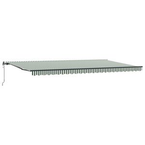 vidaXL Toldo retr&aacute;til Verde e Branco 600 &times; 300 cm Tecido e Alum&iacute;nio