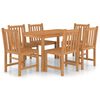 vidaXL Conjunto de jantar de jardim de 7 pe&ccedil;as 120x70 cm madeira de teca maci&ccedil;a