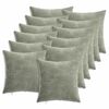 vidaXL Capa almofada 6 unid. HEERLEN Verde 35 x 35 cm Tecido Chenille