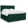 vidaXL Cama com molas/colch&atilde;o 200x200 cm veludo verde-escuro