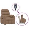 vidaXL Poltrona de massagens elevat&oacute;ria couro artificial cappuccino