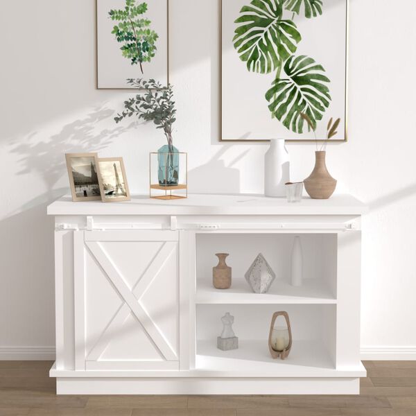 vidaXL Mini kit para arm&aacute;rio deslizante a&ccedil;o carbono 122 cm branco