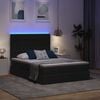 vidaXL Cama com arruma&ccedil;&atilde;o e LED com led Preto 140 x 190 cm Poli&eacute;ster