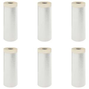 vidaXL Lona de Poeira com Fita Adesiva 6 unid. Transparente HDPE