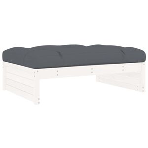 vidaXL Apoio de p&eacute;s para jardim 120x80 cm pinho maci&ccedil;o branco