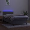 vidaXL Cama box spring c/ colch&atilde;o/LED 80x200 cm veludo cinzento-claro