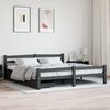 vidaXL Estrutura cama c/ 2 gavetas 180x200cm pinho maci&ccedil;o cinza-escuro