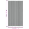 vidaXL Painel de telhado 12 pcs Cinzento 80 x 45 cm A&ccedil;o galvanizado