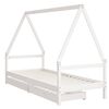 vidaXL Estrutura cama infantil c/ gavetas 80x200cm pinho maci&ccedil;o branco