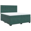 vidaXL Cama com molas/colch&atilde;o 200x200 cm veludo verde-escuro