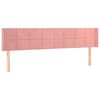 vidaXL Cabeceira de cama c/ luzes LED veludo 163x16x78/88 cm rosa