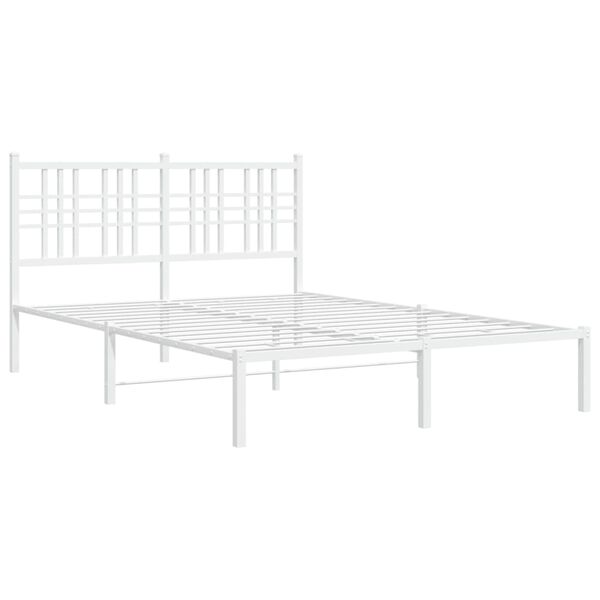 vidaXL Estrutura de cama com cabeceira 120x190 cm metal branco
