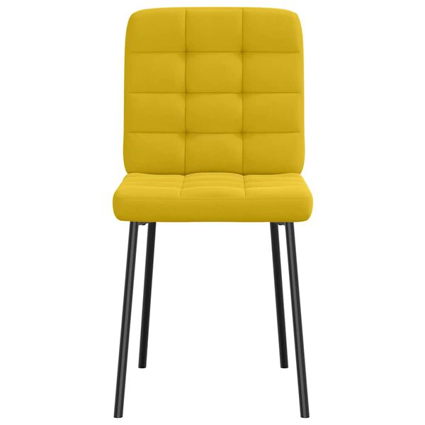 vidaXL Cadeiras de jantar 4 pcs veludo amarelo