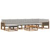 vidaXL Conjunto de Sof&aacute;s para Exterior 8 pcs Natural e Cinzento-Claro