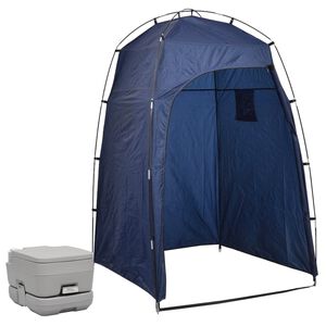vidaXL Sanita portátil para campismo com tenda 10+10 L