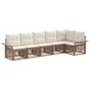 vidaXL Conjunto de Sof&aacute; de Jardim 6 pcs Bege vime PE