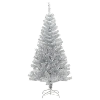 vidaXL Árvore de Natal artificial com suporte 150 cm PET prateado