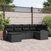 vidaXL Conjunto de Sof&aacute; de Jardim 6 pcs Preto vime PE