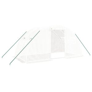 vidaXL Estufa com estrutura de a&ccedil;o 8 m&sup2; 4x2x2 m branco