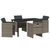vidaXL Conjunto de Jantar para Jardim 5 pcs Cinzeto vime PE