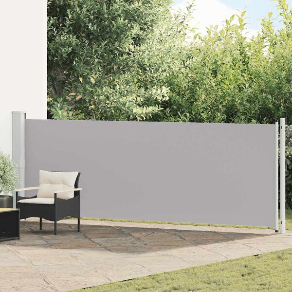 vidaXL Toldo lateral retr&aacute;til para p&aacute;tio 140x600 cm cinzento