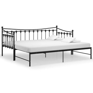 vidaXL Estrutura sof&aacute;-cama de puxar 90x200 cm metal preto