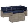 vidaXL Conjunto de Sof&aacute; de Jardim Cinzeto vime PE