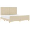 vidaXL Estrutura da Cama com cabeceira Creme 180 x 200 cm tecido