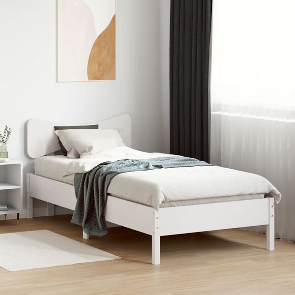 vidaXL Cama sem colch&atilde;o 90x190 cm madeira de pinho maci&ccedil;a branco