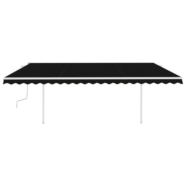 vidaXL Toldo retr&aacute;til manual com postes 5x3,5 m antracite