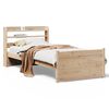 vidaXL Estrutura de cama com cabeceira 90x200 cm pinho maci&ccedil;o