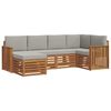 vidaXL Conjunto de Sof&aacute; Sectional 6 pcs Cinza Natural e Claro