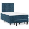 vidaXL Cama boxspring com colch&atilde;o 120x190 cm veludo azul-escuro