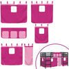 vidaXL Cama alta p/ crian&ccedil;a c/ cortinas 80x200 cm pinho maci&ccedil;o rosa