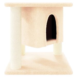vidaXL &Aacute;rvore p/ gatos c/ postes arranhadores sisal 37 cm cor creme