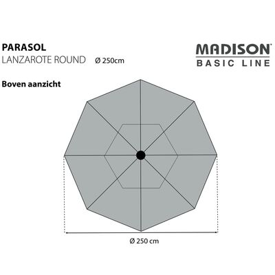 Madison Guarda-sol Lanzarote 250 cm redondo ciano