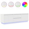 vidaXL M&oacute;vel de TV com luzes LED 160,5x41x50 cm branco