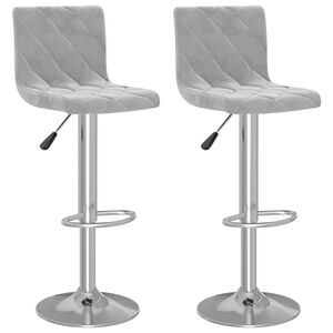 vidaXL Bancos de bar 2 pcs veludo cinzento-claro