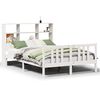 vidaXL Cama com estante sem colchão 140x200 cm pinho maciço branco