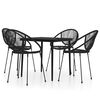 vidaXL 5 pcs Conjunto de jantar para jardim preto