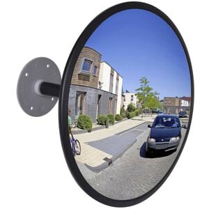 Espelho retrovisor interior convexo em acr&iacute;lico 30 cm- preto