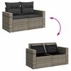 vidaXL 5 pcs conjunto sof&aacute;s de jardim c/ almofad&otilde;es vime PE cinzento