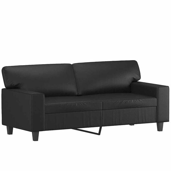 vidaXL Sof&aacute; de 2 lugares 140 cm couro artificial preto
