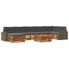 vidaXL Conjunto de Sof&aacute;s para Exterior 8 unid. Natural e Antracite