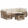 vidaXL Conjunto de Sof&aacute; de Jardim 7 unid. Bege e Branco Creme vime PE