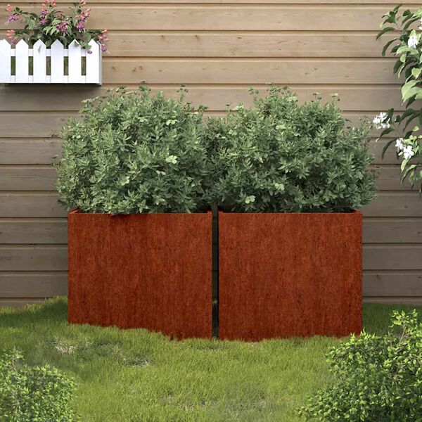 vidaXL Vasos/floreiras 2 pcs 42x40x39 cm a&ccedil;o corten