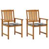vidaXL Cadeiras de jardim com almofad&otilde;es 2 pcs ac&aacute;cia maci&ccedil;a