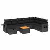 vidaXL 9 pcs conjunto de sof&aacute;s p/ jardim c/ almofad&otilde;es vime PE preto