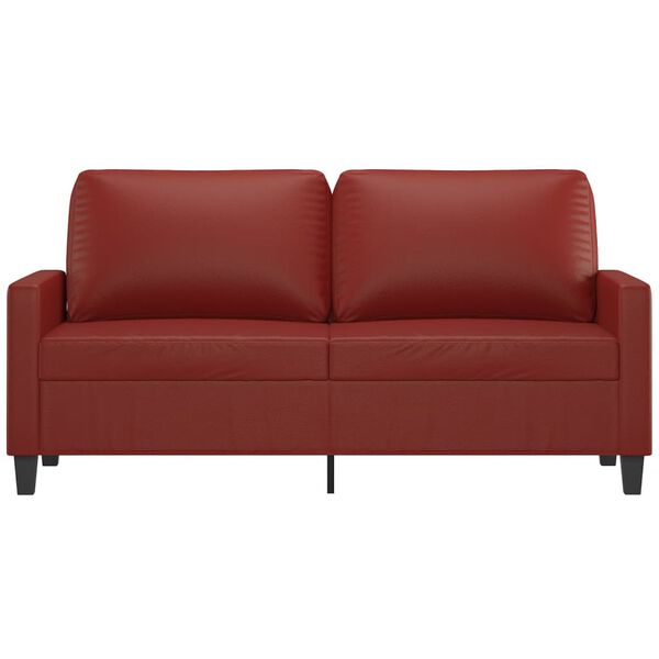 vidaXL Sof&aacute; de 2 lugares 140 cm couro artificial vermelho tinto