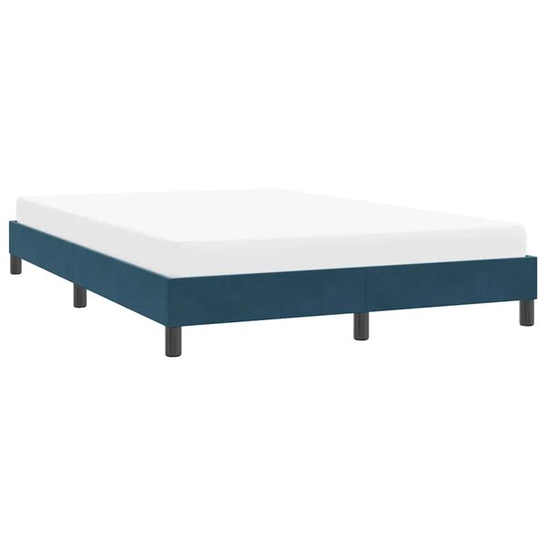 vidaXL Estrutura de cama sem colch&atilde;o 140x220 cm veludo azul